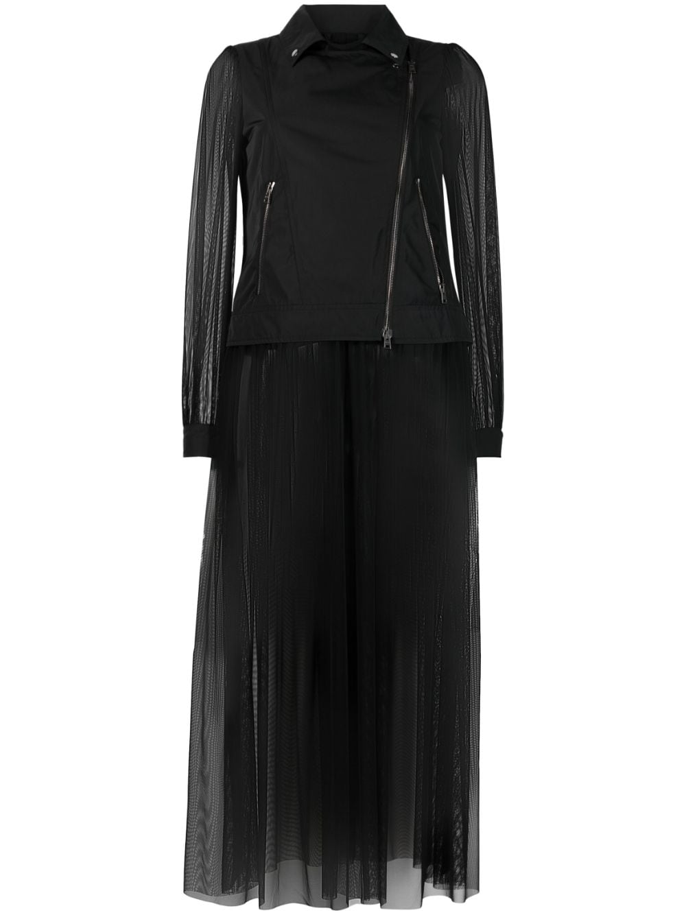 Herno semi-sheer biker-style coat - Black von Herno