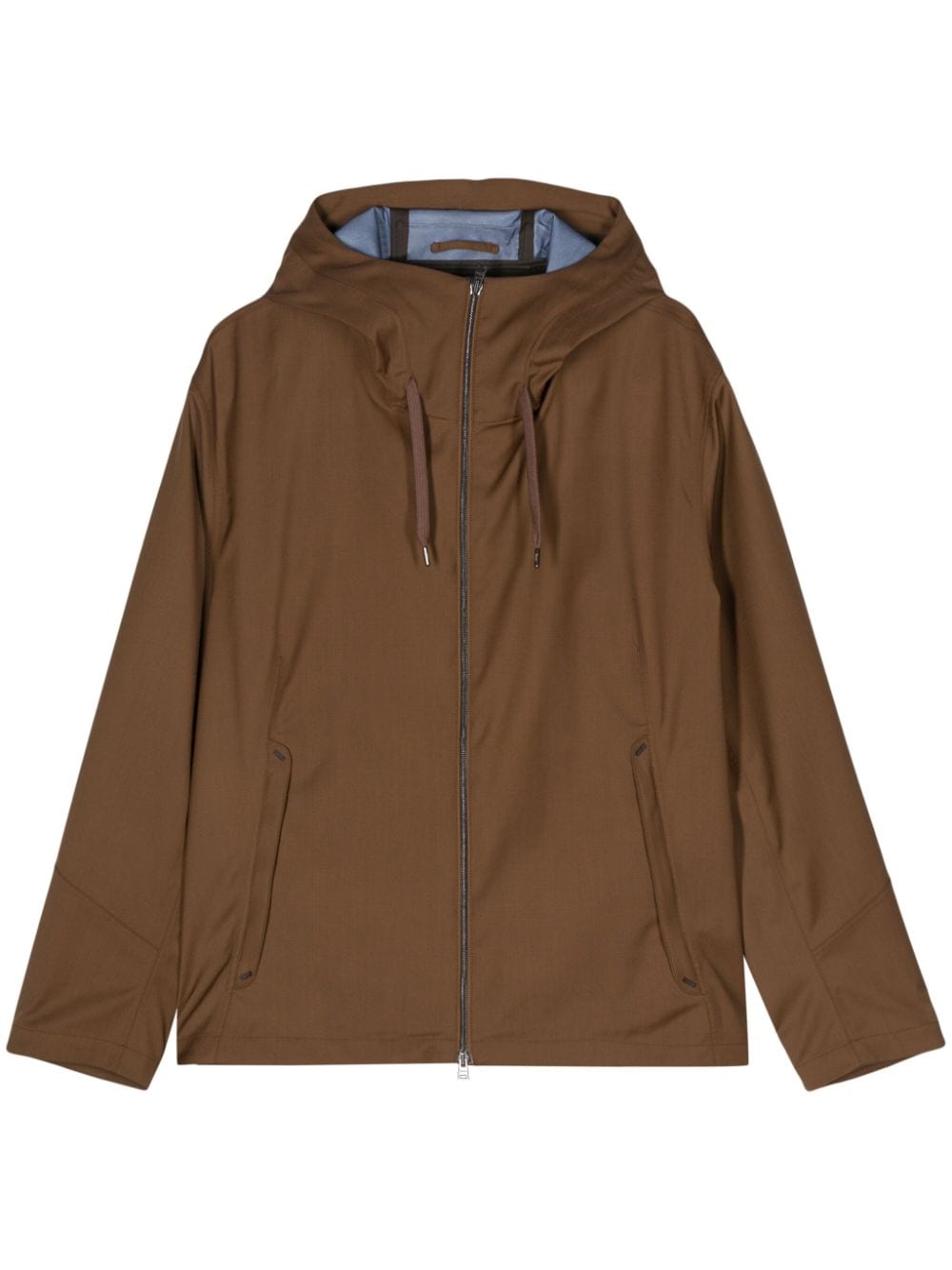 Herno wool zipped hooded jacket - Brown von Herno