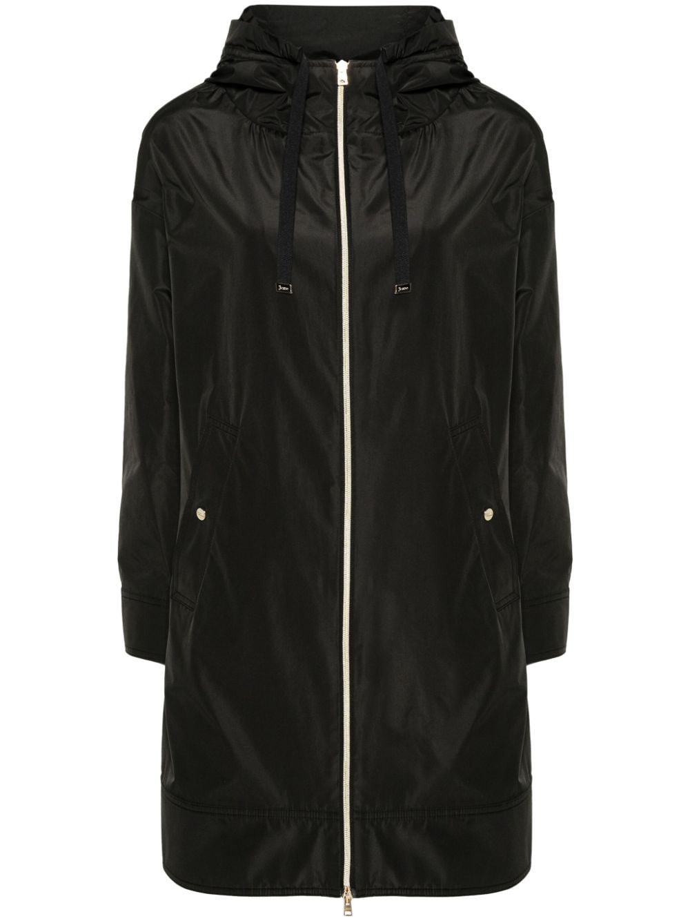 Herno zip-up hooded coat - Black von Herno