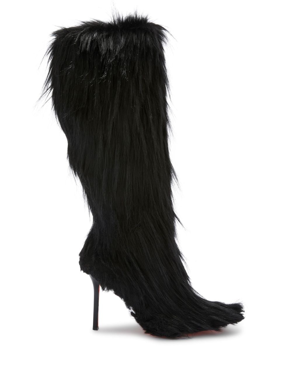 Heron Preston 100mm faux-fur stiletto boots - Black von Heron Preston