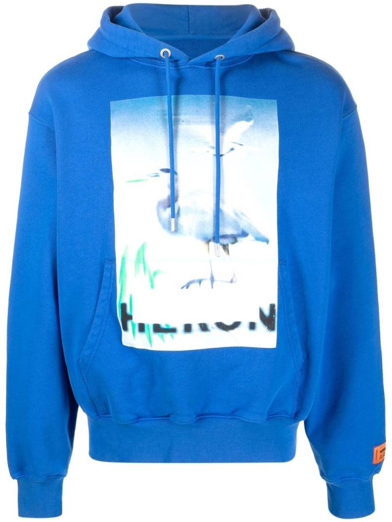 Heron Preston Censored Heron-print hoodie - Blue von Heron Preston