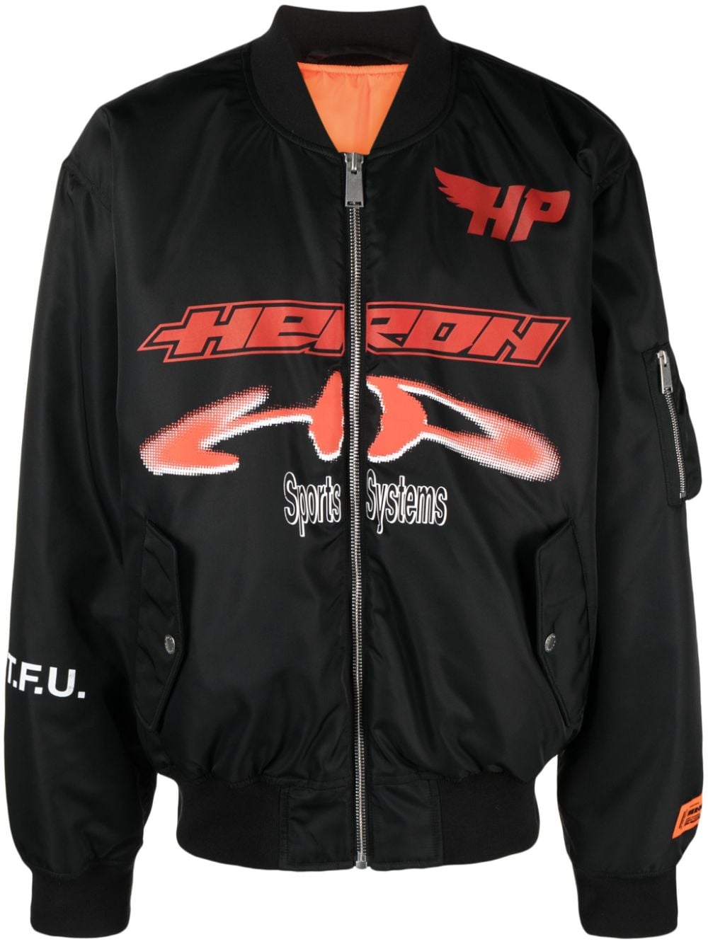 Heron Preston Ex-Ray logo-print bomber jacket - Black von Heron Preston