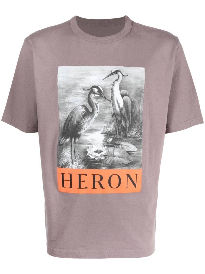 Heron Preston Heron-print cotton T-shirt - Grey von Heron Preston
