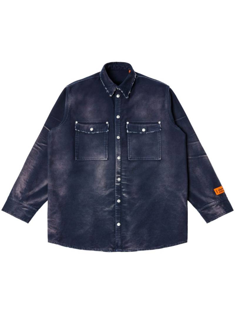 Heron Preston distressed-effect denim shirt - Blue von Heron Preston