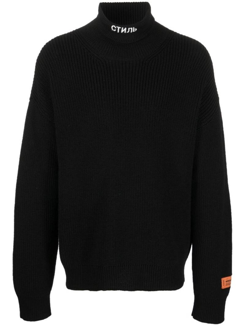 Heron Preston Стиль-embroidered roll-neck jumper - Black von Heron Preston