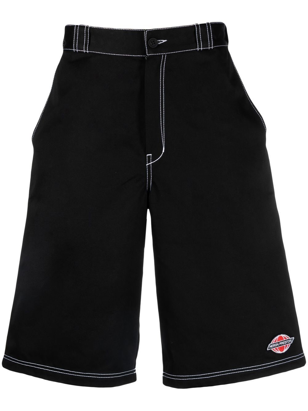 Heron Preston logo-embroidered knee-length shorts - Black von Heron Preston