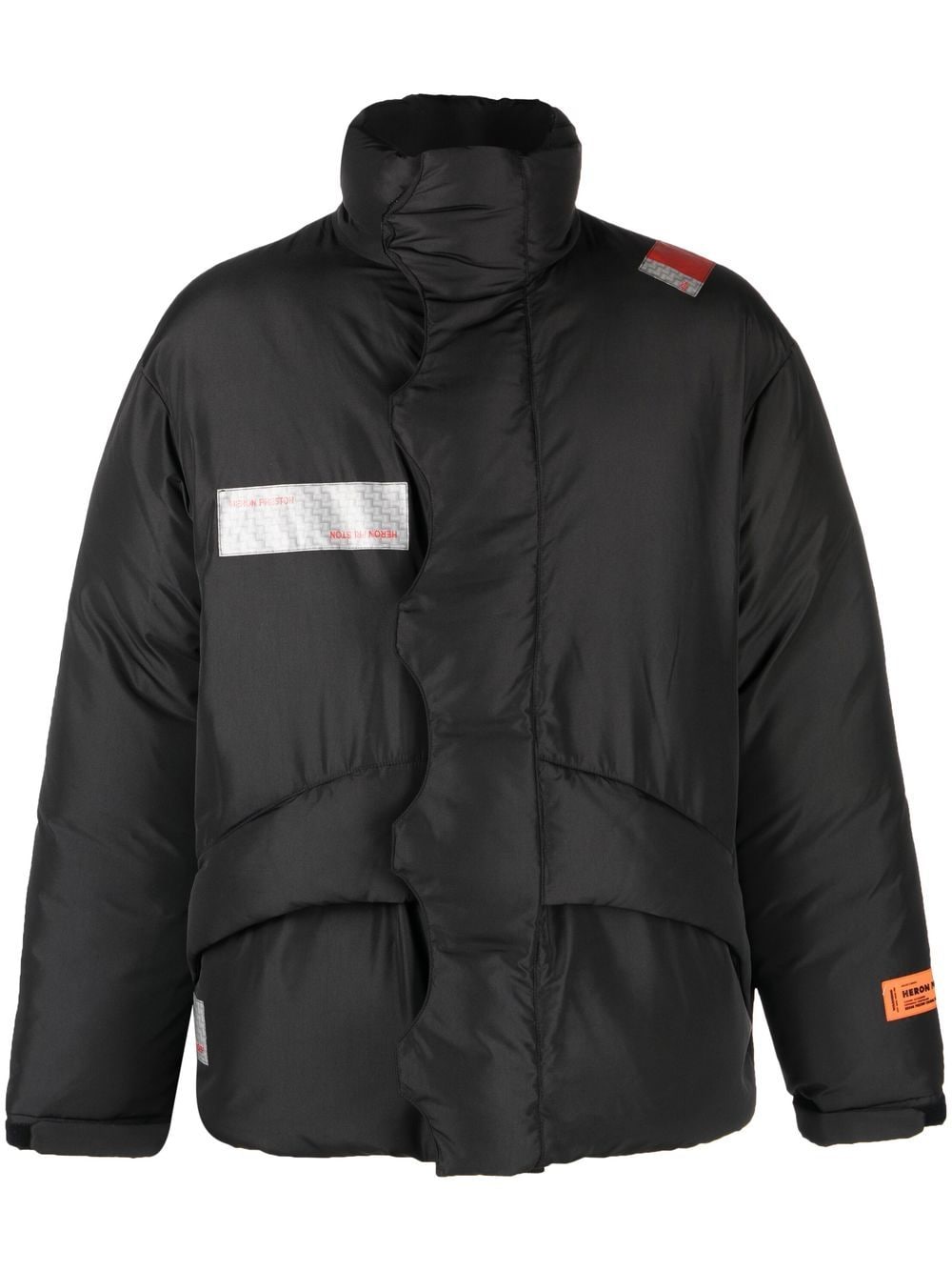 Heron Preston logo-patch padded coat - Black von Heron Preston