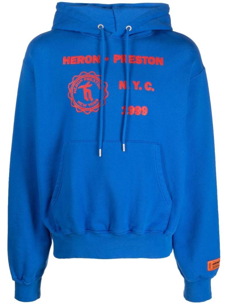 Heron Preston logo-print Promo Only hoodie - Blue von Heron Preston