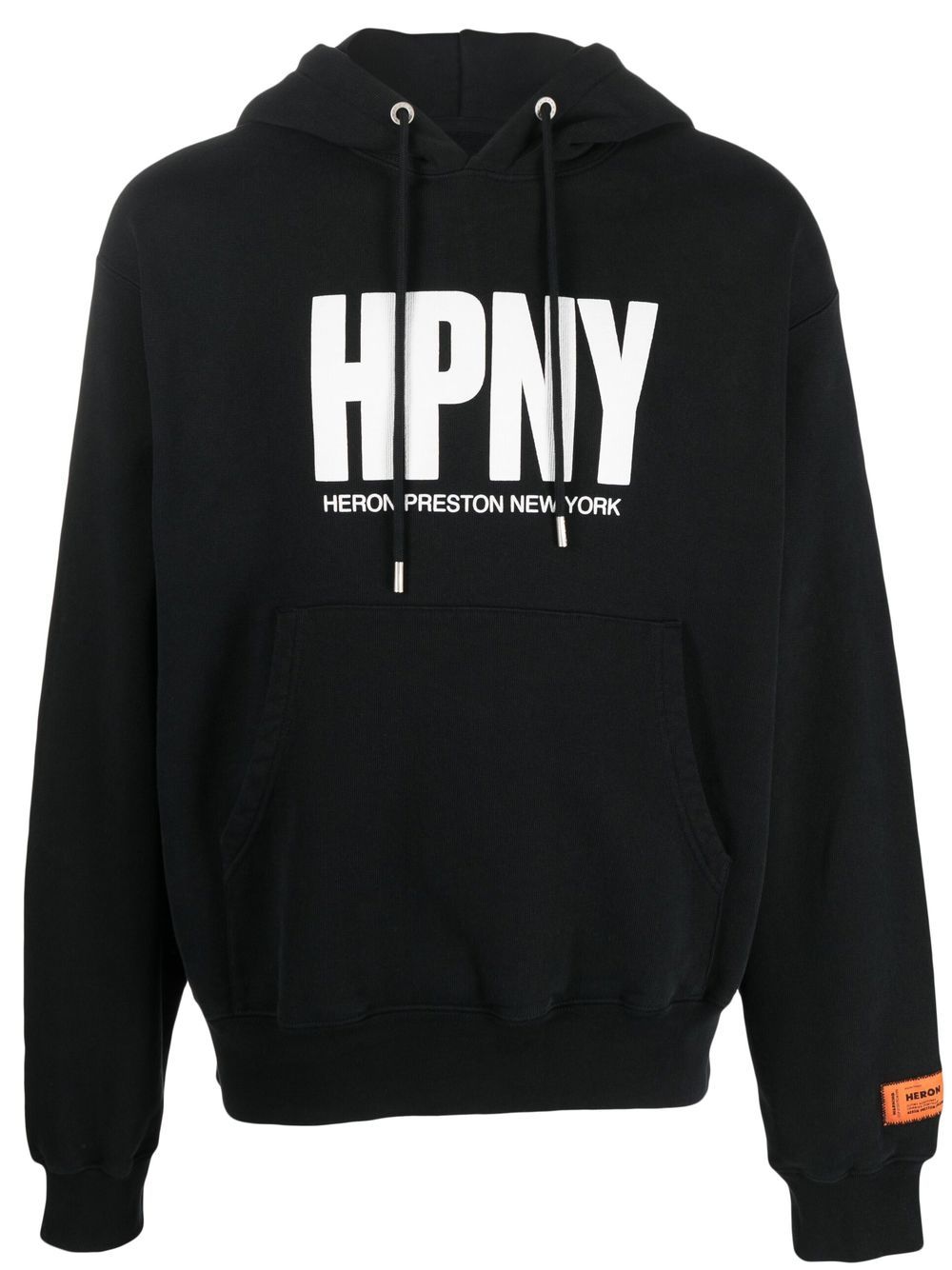 Heron Preston logo-print drawstring hoodie - Black von Heron Preston