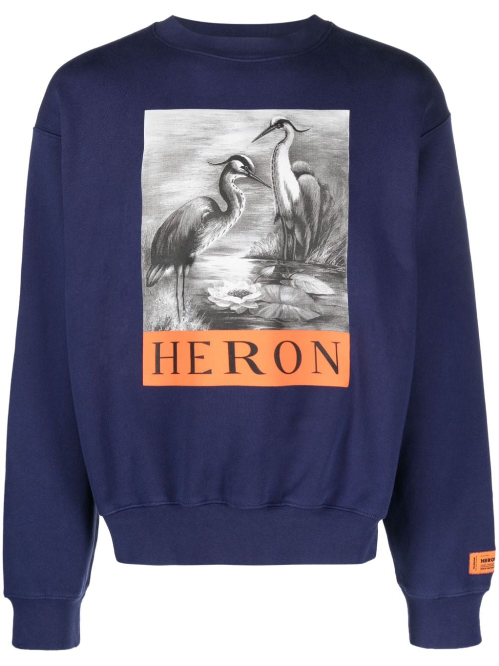 Heron Preston logo-print long-sleeve sweatshirt - Blue von Heron Preston