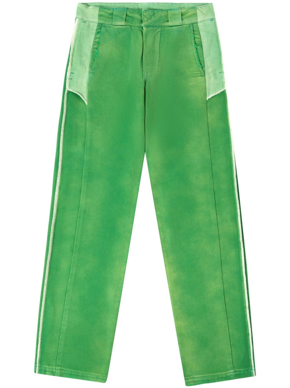 Heron Preston mid-rise distressed-finish trousers - Green von Heron Preston