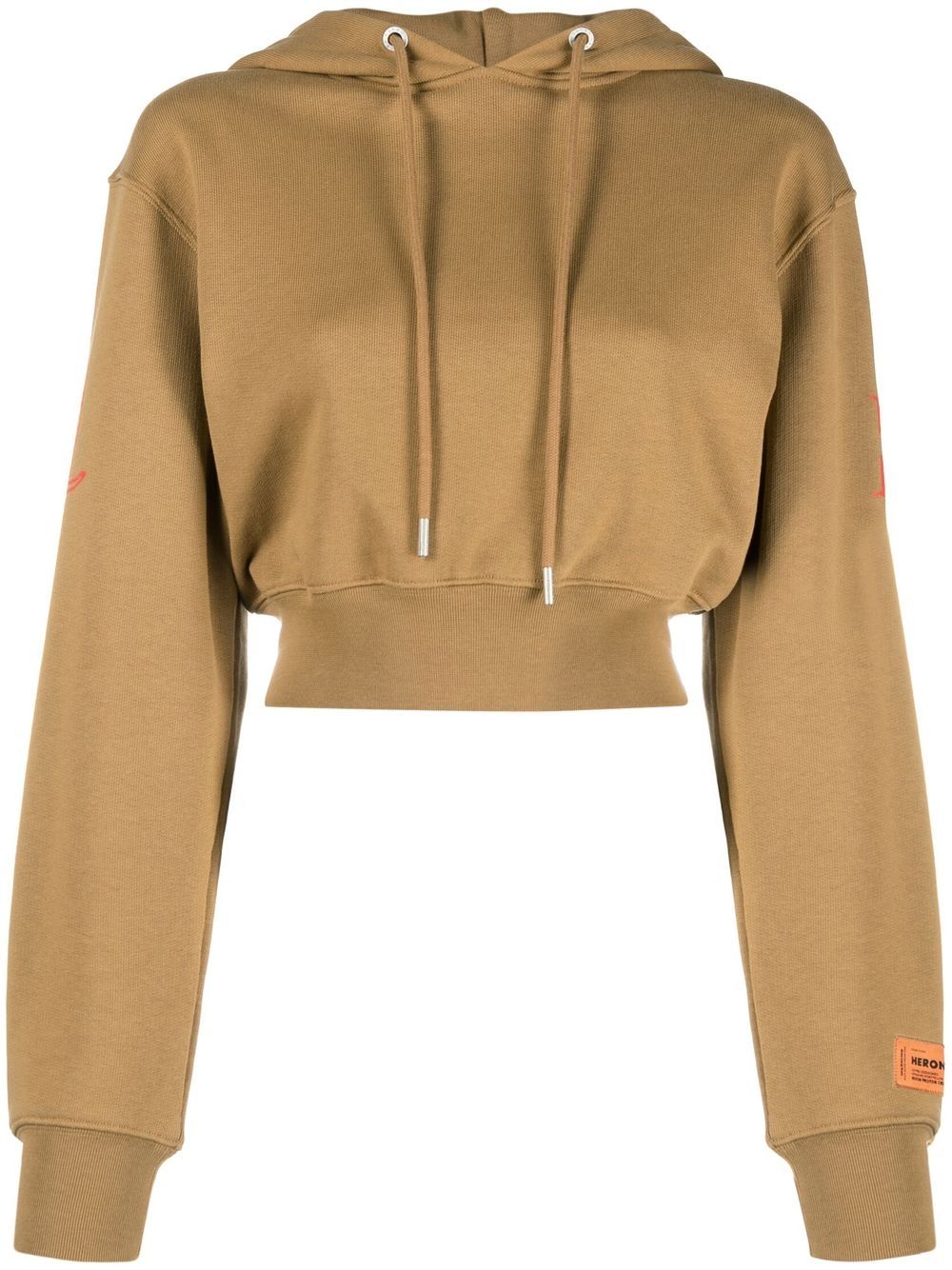 Heron Preston slogan-print cropped hoodie - Brown von Heron Preston