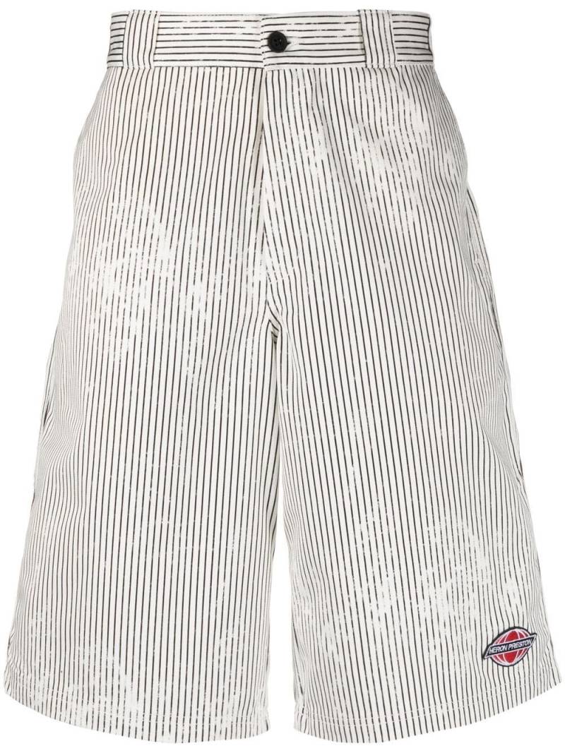 Heron Preston striped canvas shorts - White von Heron Preston