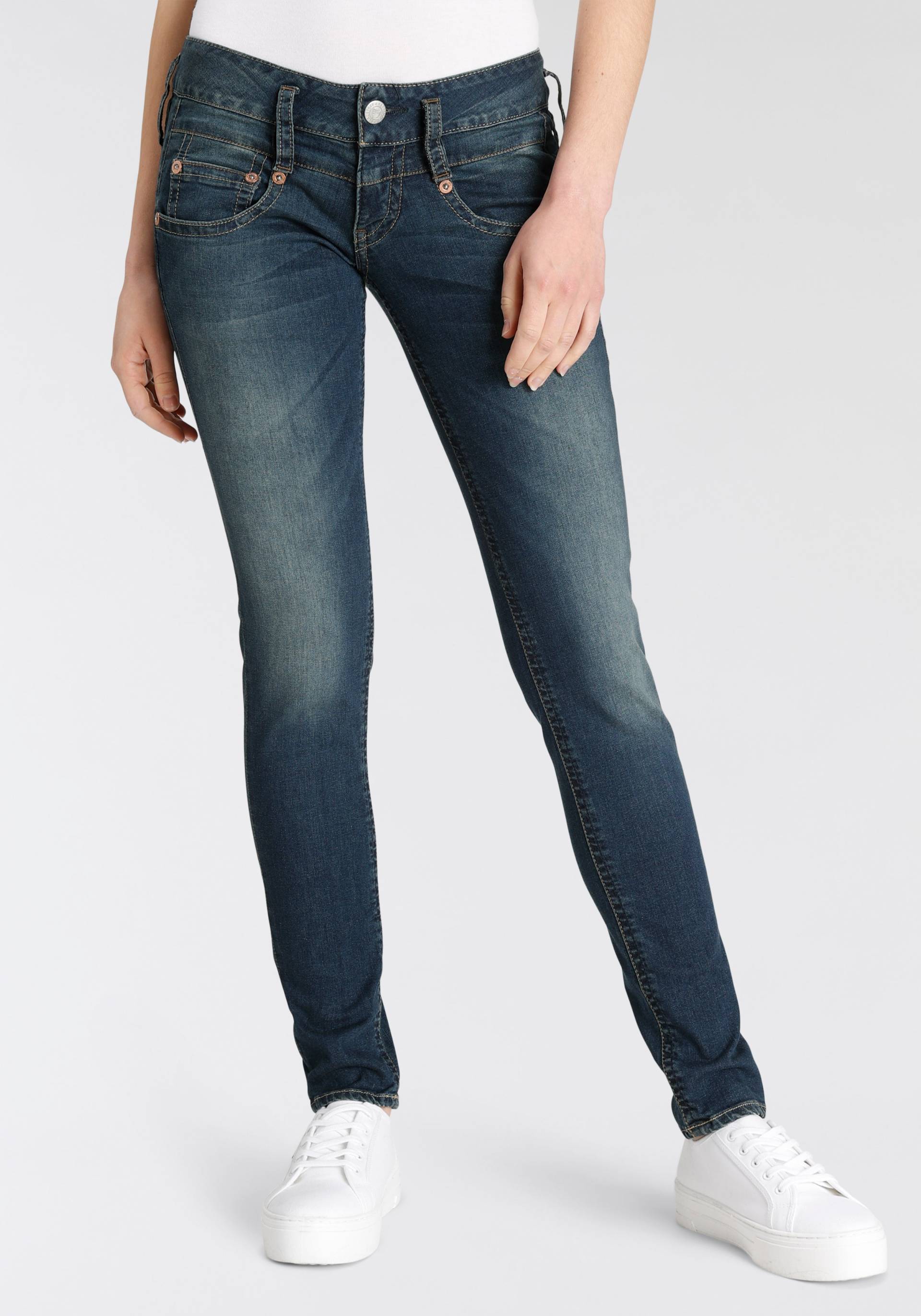 Herrlicher Slim-fit-Jeans »Jeans Pitch Slim Organic Denim«, Vintage-Style mit Abriebeffekten von Herrlicher