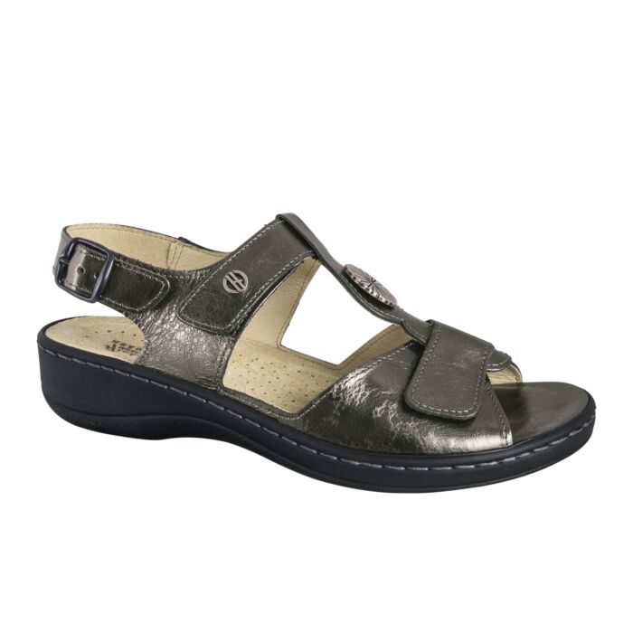 Hickersberger Leder-Sandalette Damen platin, 37 von Hickersberger