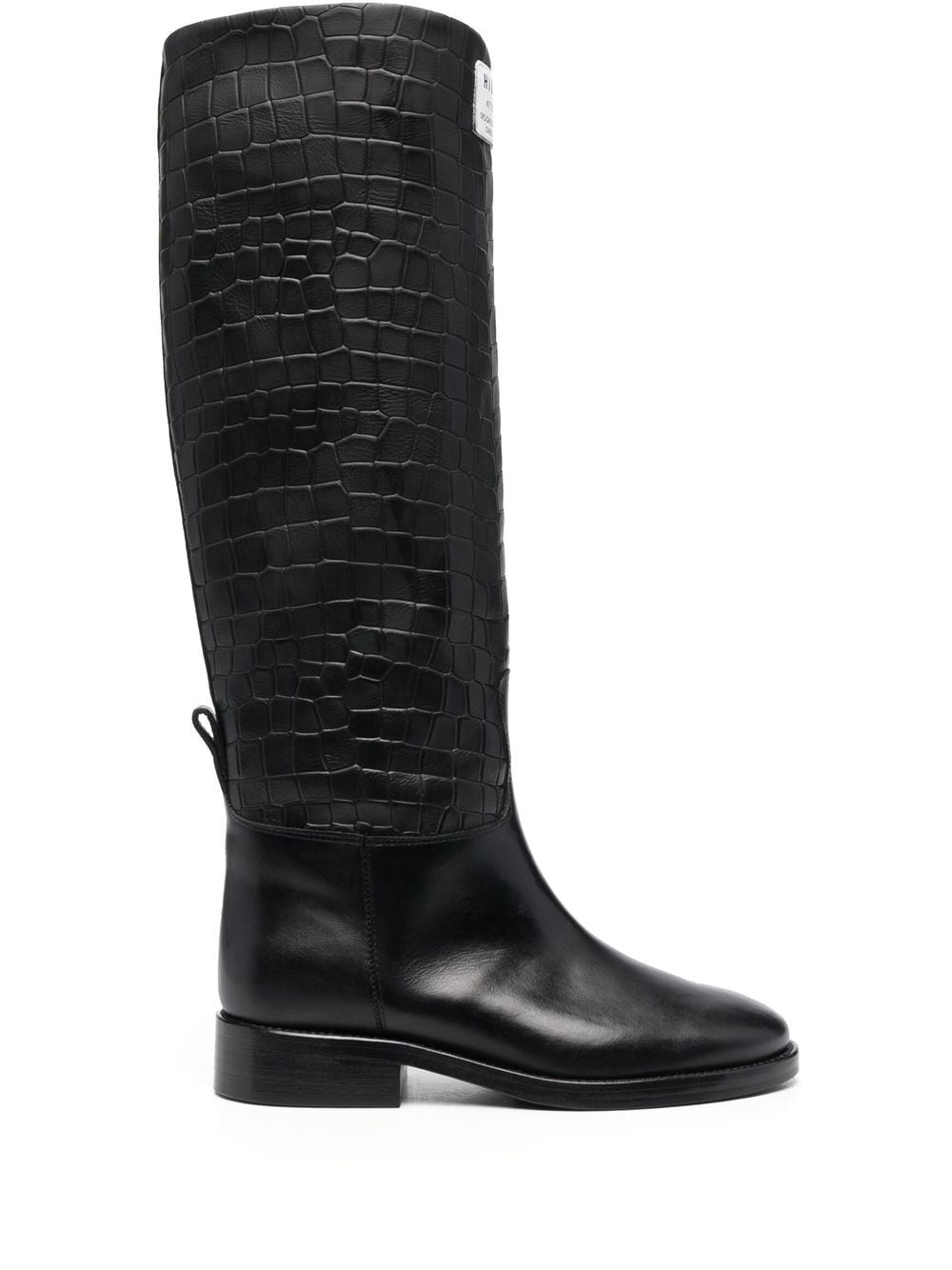 Hide&Jack crocodile-embossed knee boots - Black von Hide&Jack