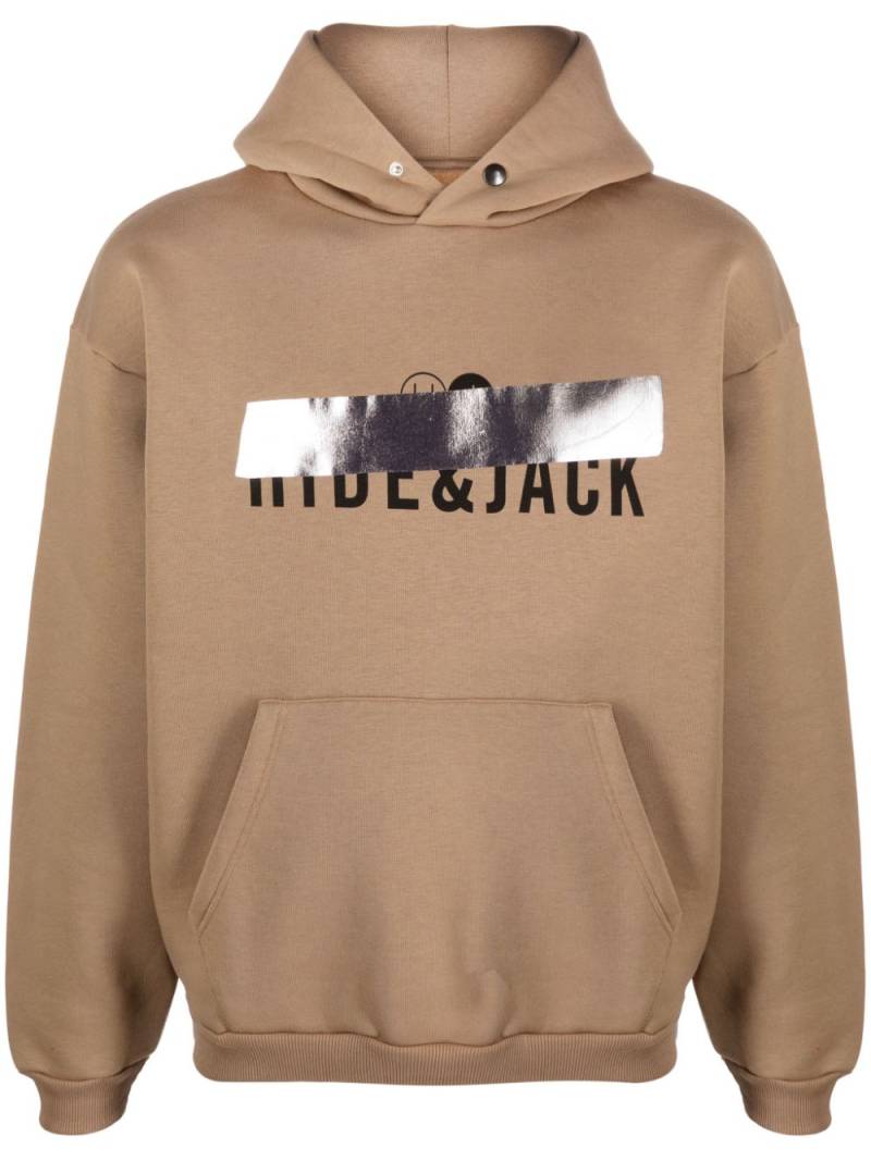 Hide&Jack logo-print cotton-blend hoodie - Brown von Hide&Jack