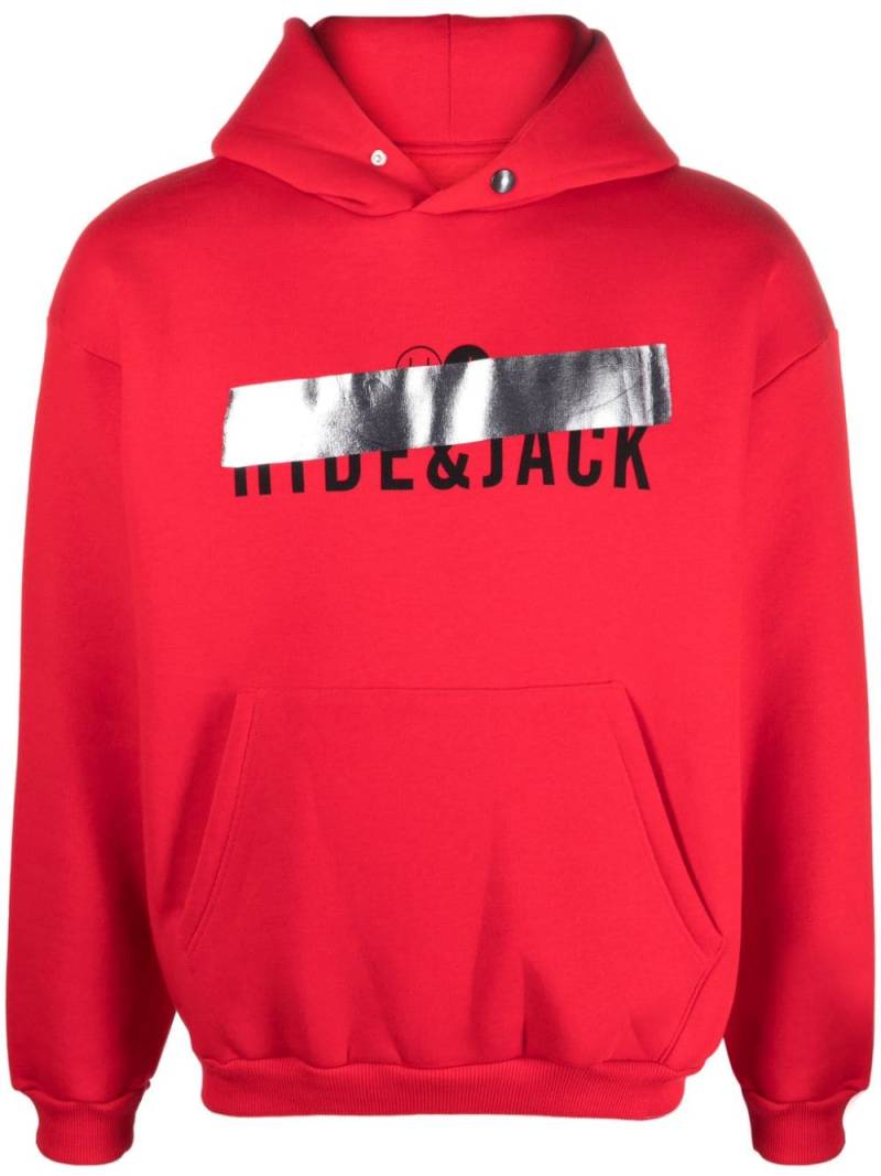 Hide&Jack logo-print cotton-blend hoodie - Red von Hide&Jack