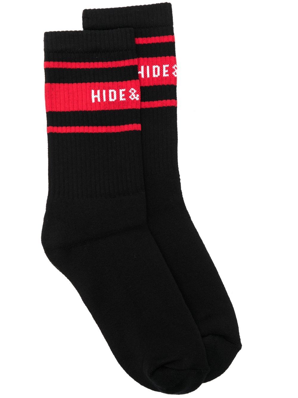 Hide&Jack ribbed logo-stripe socks - Black von Hide&Jack