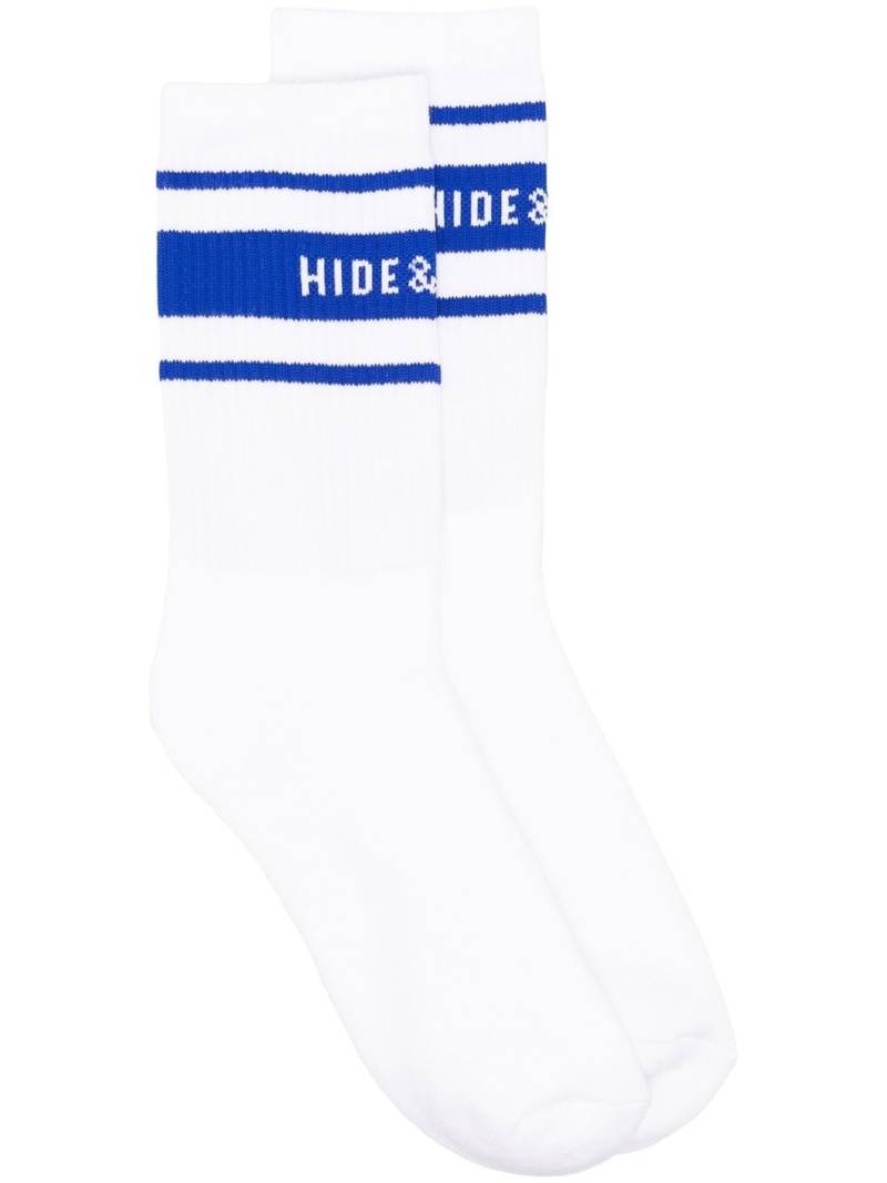 Hide&Jack ribbed logo-stripe socks - White von Hide&Jack