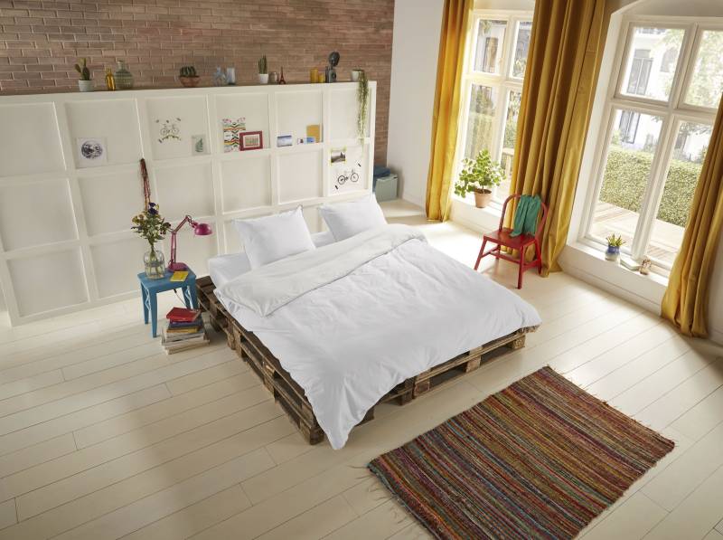 hip Bettwäsche »Hip Uni«, 100% Baumwolle, Mako-Satin, 135x200, Unifarben Weiss, Reissverschluss von Hip
