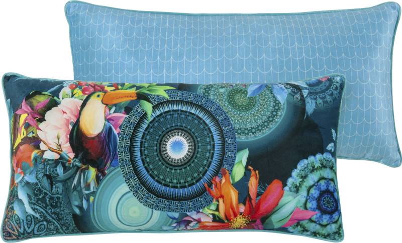 hip Dekokissen »Cailani«, Mit Füllung, 1 Stück, Biese, Wendeoptik, Weich, Mandala, Blau von Hip