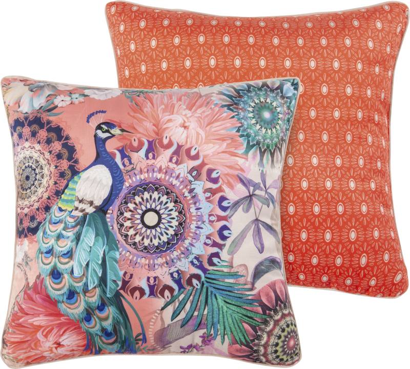 hip Dekokissen »Lynouk«, Mit Füllung, 1 Stück, Biese, 30x60, Wendeoptik, Weich, Orange, Mandala von Hip