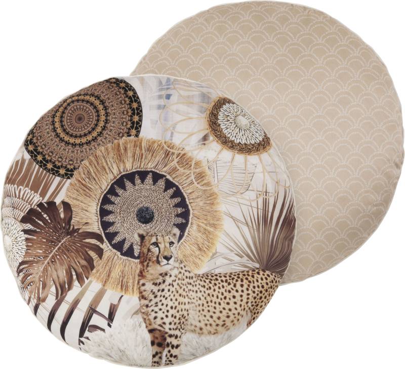 hip Dekokissen »Raeni«, Mit Füllung, 1 Stück, Biese, 30x60, Wendeoptik, Weich, Leopard, Sand von Hip