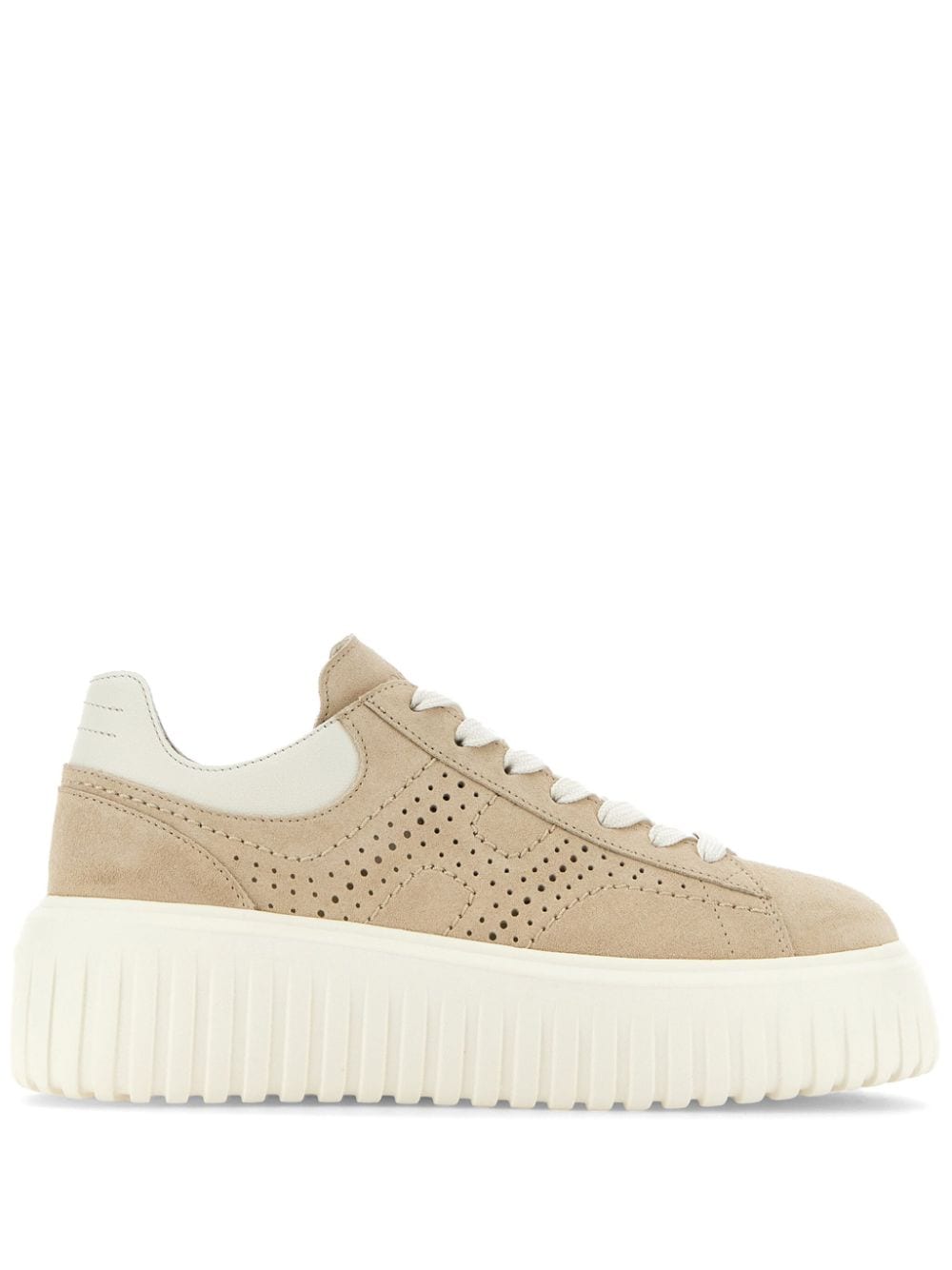 Hogan H-Stripes logo-perforated leather sneakers - Neutrals von Hogan