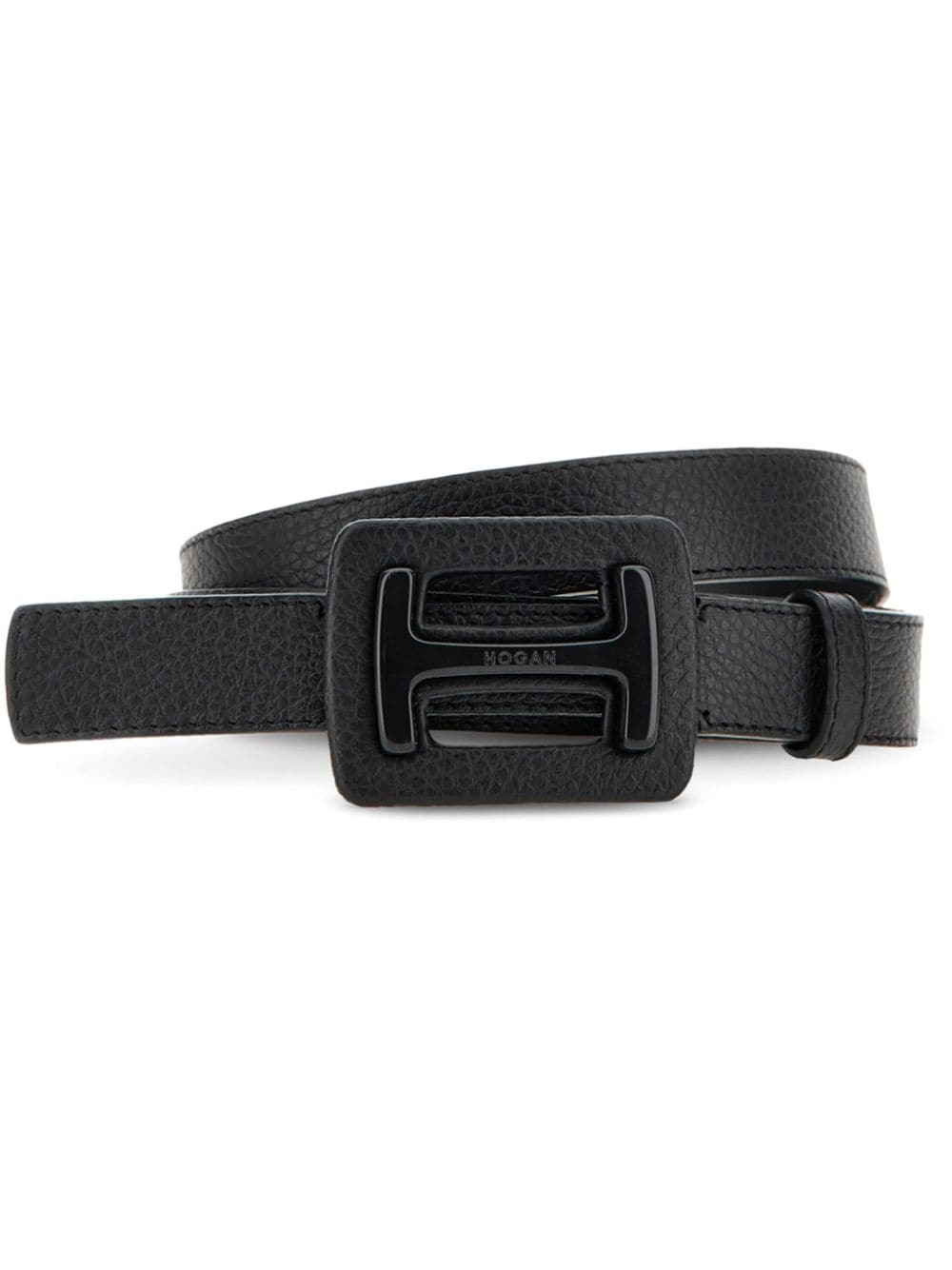 Hogan H-plaque calfskin belt - Black von Hogan