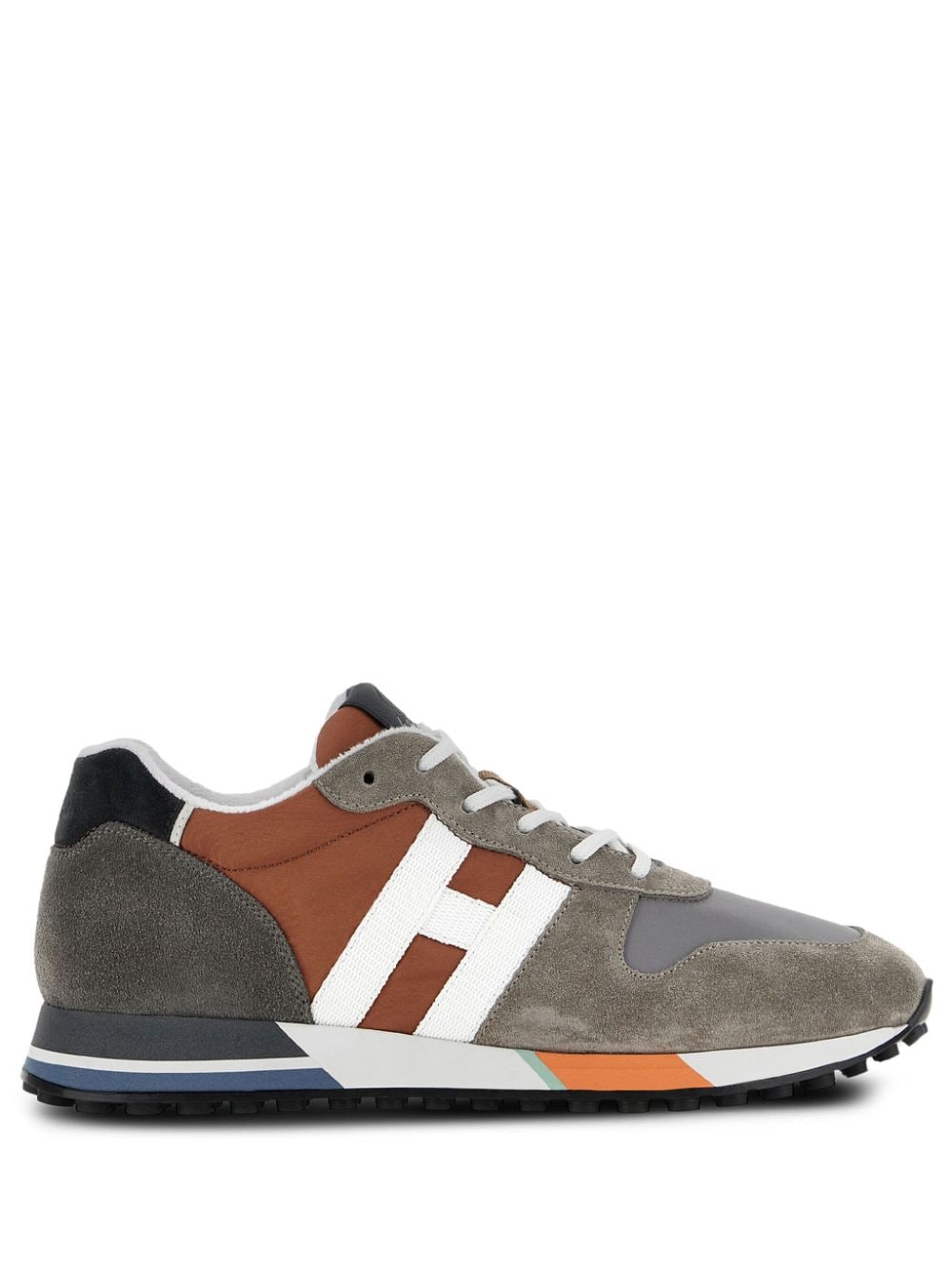 Hogan H383 panelled leather sneakers - Brown von Hogan