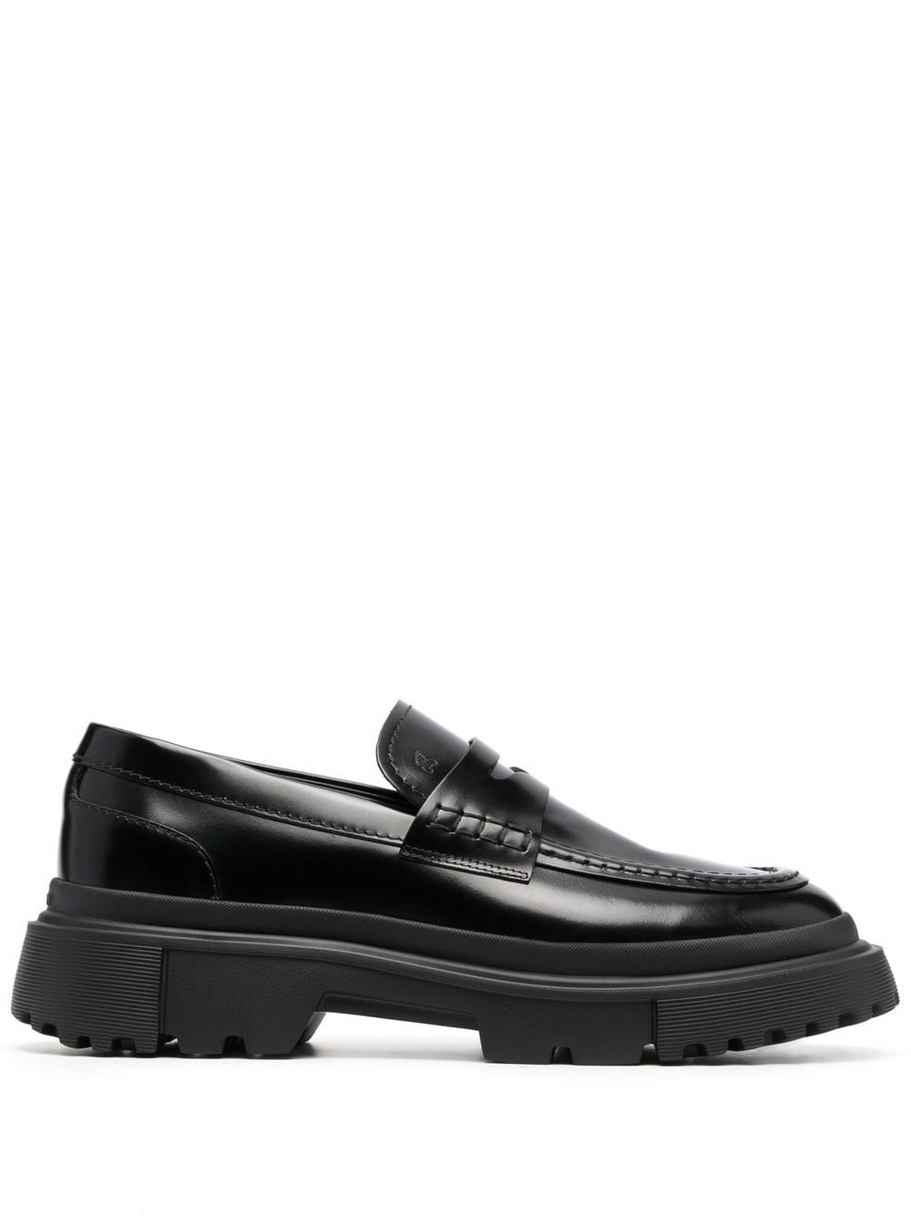 Hogan leather ridged-sole loafers - Black von Hogan
