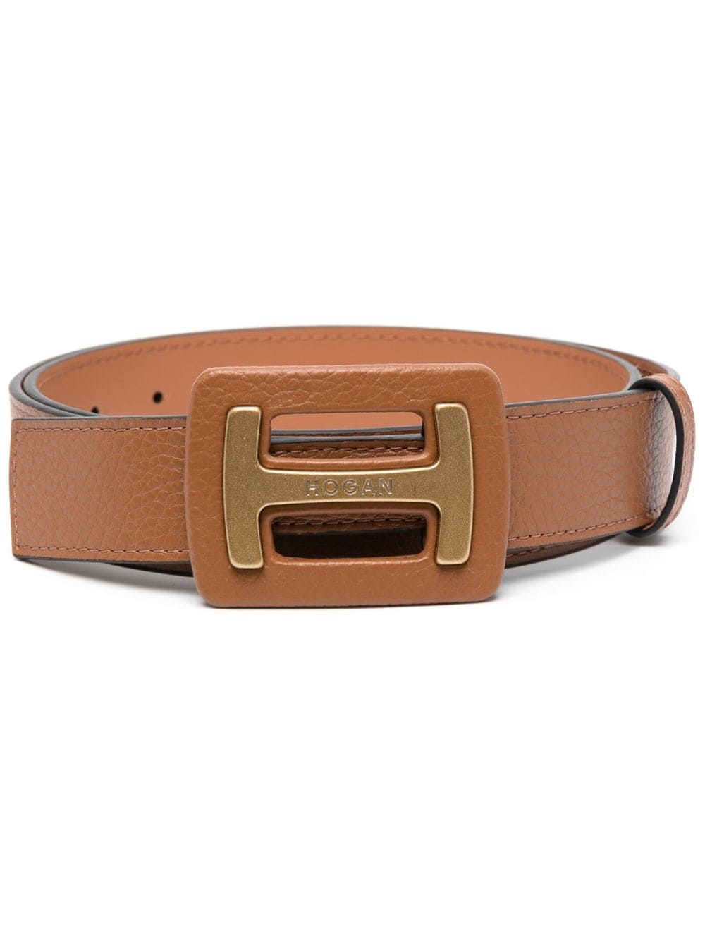 Hogan logo-plaque leather belt - Brown von Hogan