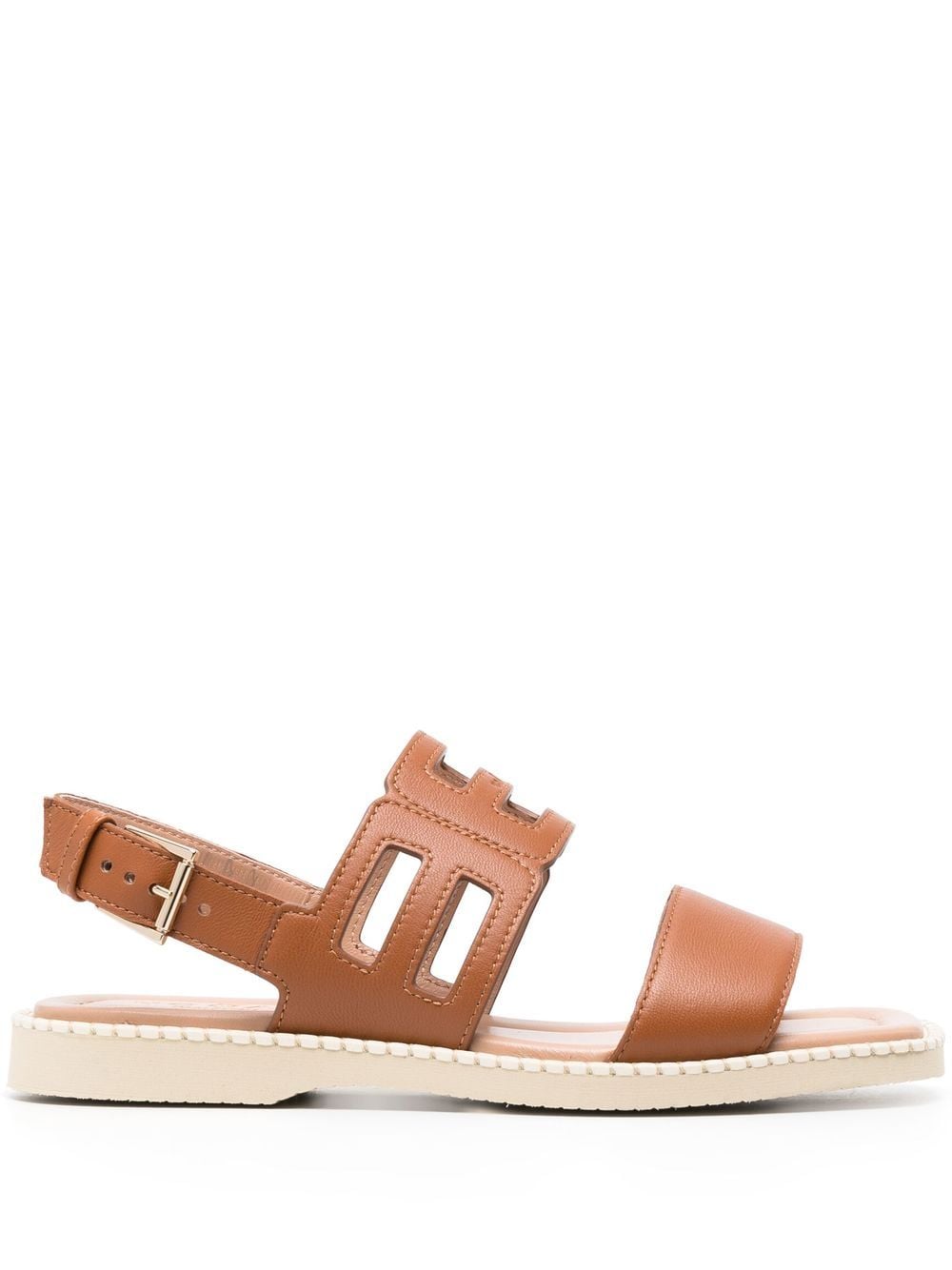 Hogan logo-stamp slingback sandals - Brown von Hogan