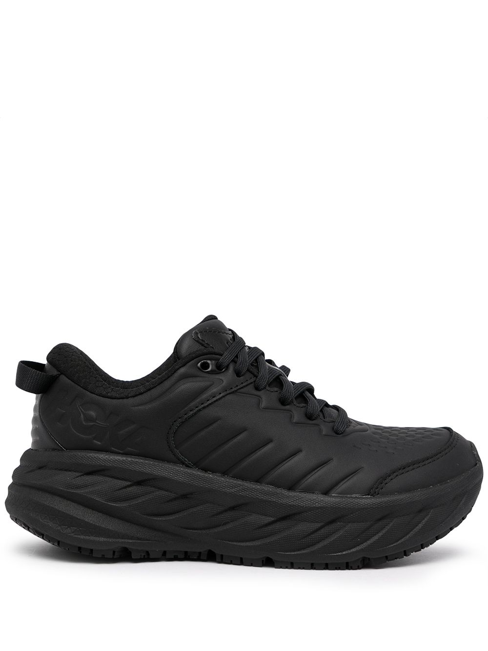 HOKA logo-embossed chunky leather sneakers - Black von HOKA