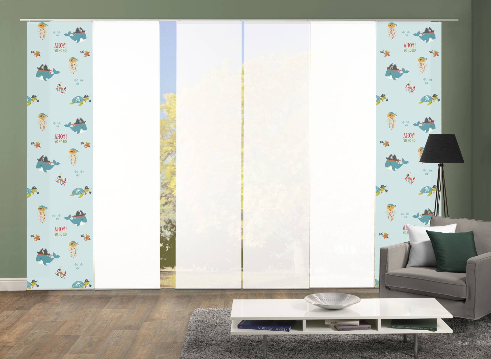HOME WOHNIDEEN Schiebegardine »SPARROW«, (6 St.), Schiebevorhang Digi 6er Set SPARROW von Home Wohnideen