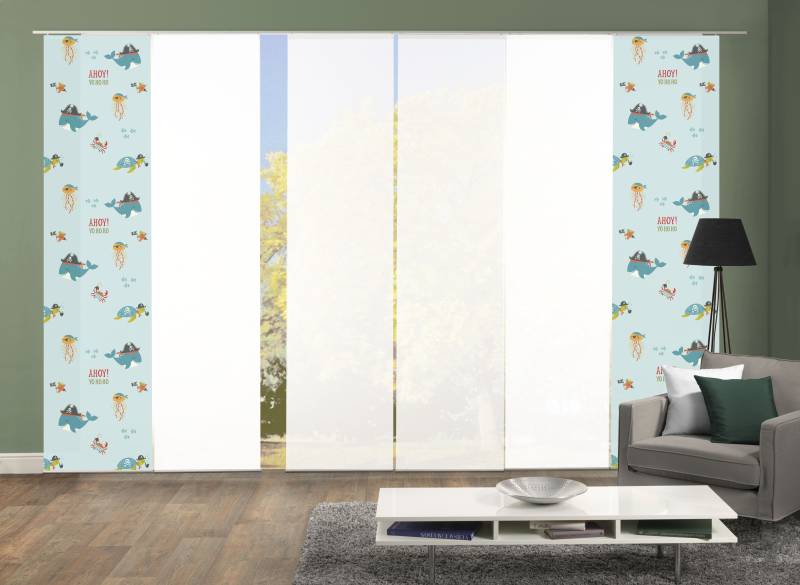 HOME WOHNIDEEN Schiebegardine »SPARROW«, (6 St.), Schiebevorhang Digi 6er Set SPARROW von Home Wohnideen