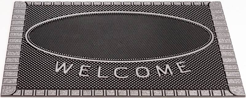 Home2Fashion Fussmatte »SC Clean Welcome«, rechteckig, 8 mm Höhe, Schmutzfangmatte, mit Spruch, robust, In- und Outdoor geeignet von Home2Fashion