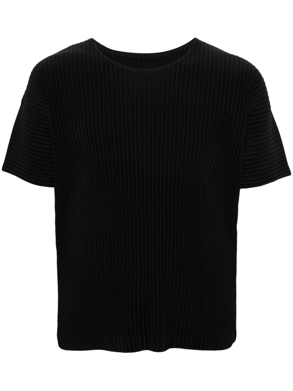 Homme Plissé Issey Miyake Basic plissé round-neck T-shirt - Black von Homme Plissé Issey Miyake