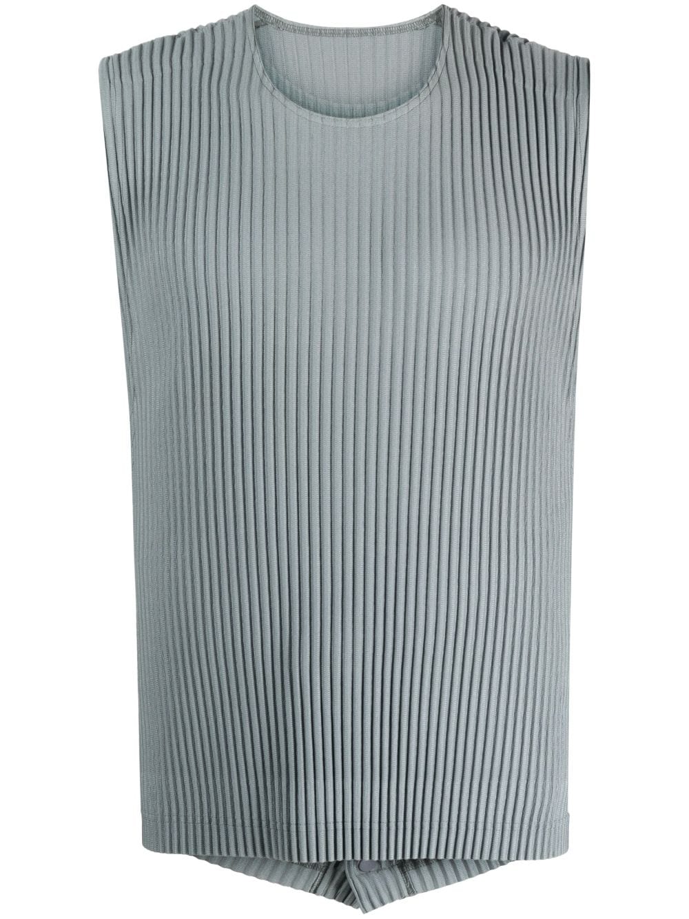 Homme Plissé Issey Miyake button-up ribbed tank top - Grey von Homme Plissé Issey Miyake