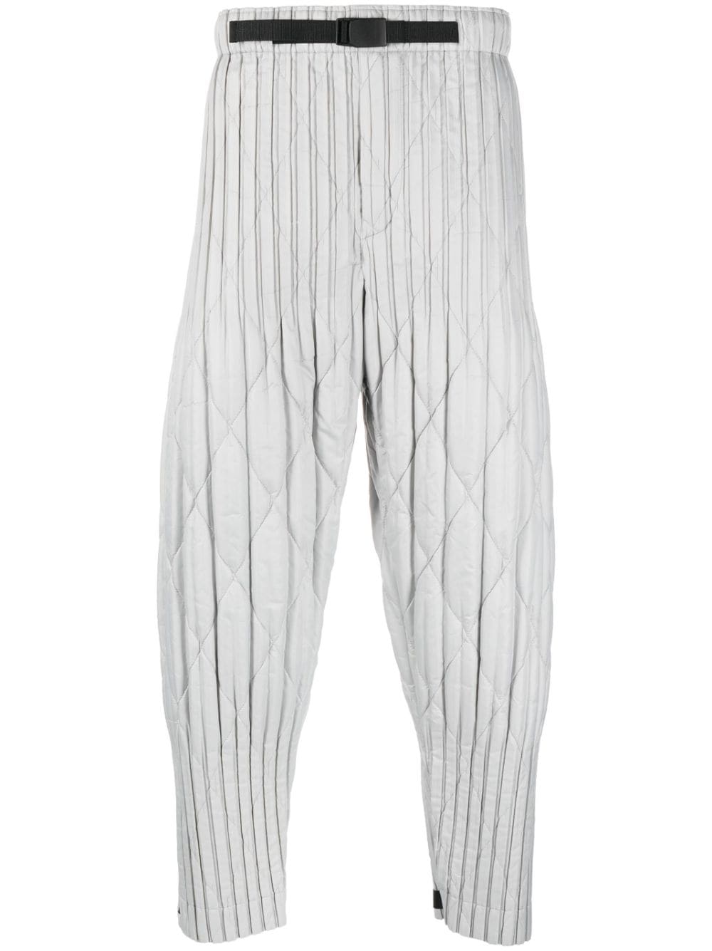 Homme Plissé Issey Miyake diamond-pattern straight-leg trousers - Grey von Homme Plissé Issey Miyake