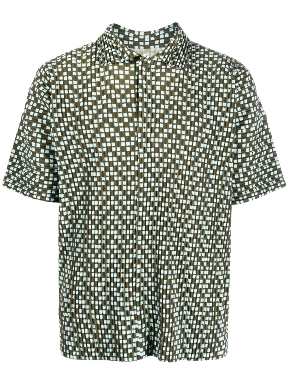 Homme Plissé Issey Miyake graphic-print short-sleeved shirt - Green von Homme Plissé Issey Miyake