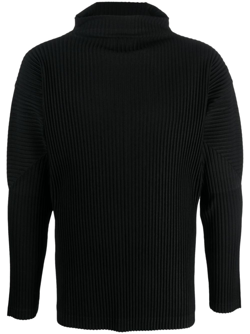 Homme Plissé Issey Miyake mock-neck plissé-effect T-shirt - Black von Homme Plissé Issey Miyake