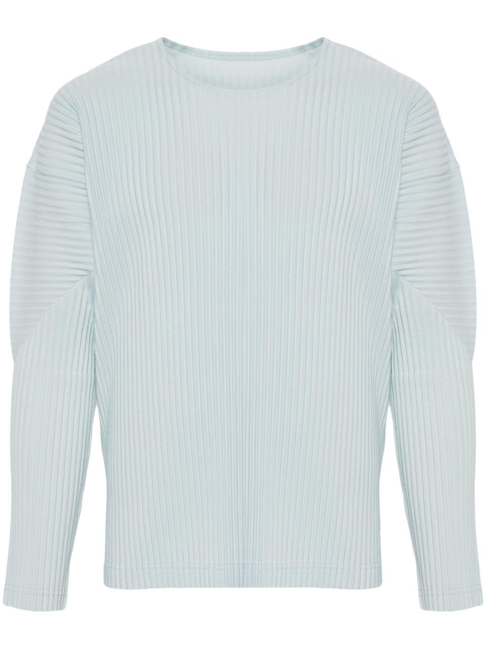 Homme Plissé Issey Miyake pleated crew-neck sweatshirt - Blue von Homme Plissé Issey Miyake