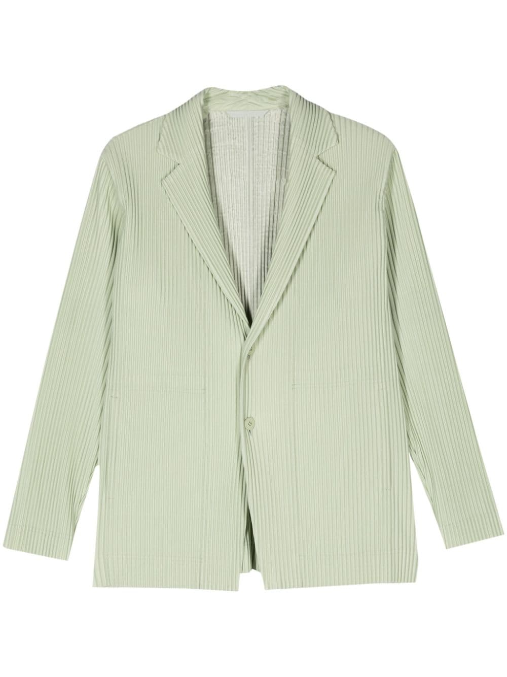 Homme Plissé Issey Miyake pleated jersey blazer - Green von Homme Plissé Issey Miyake