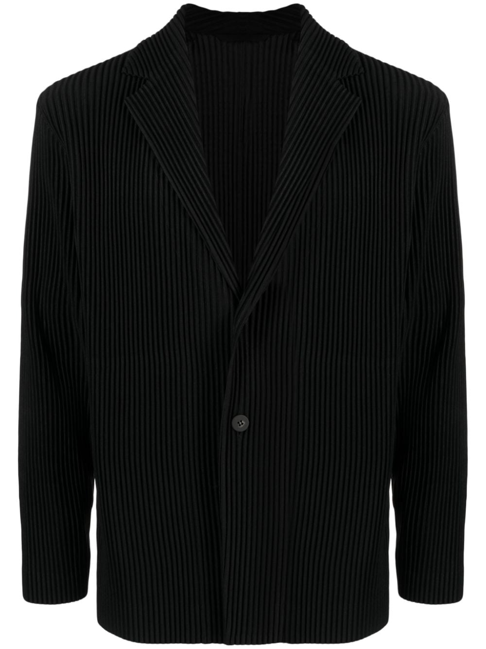 Homme Plissé Issey Miyake pleated single-breasted blazer - Black von Homme Plissé Issey Miyake