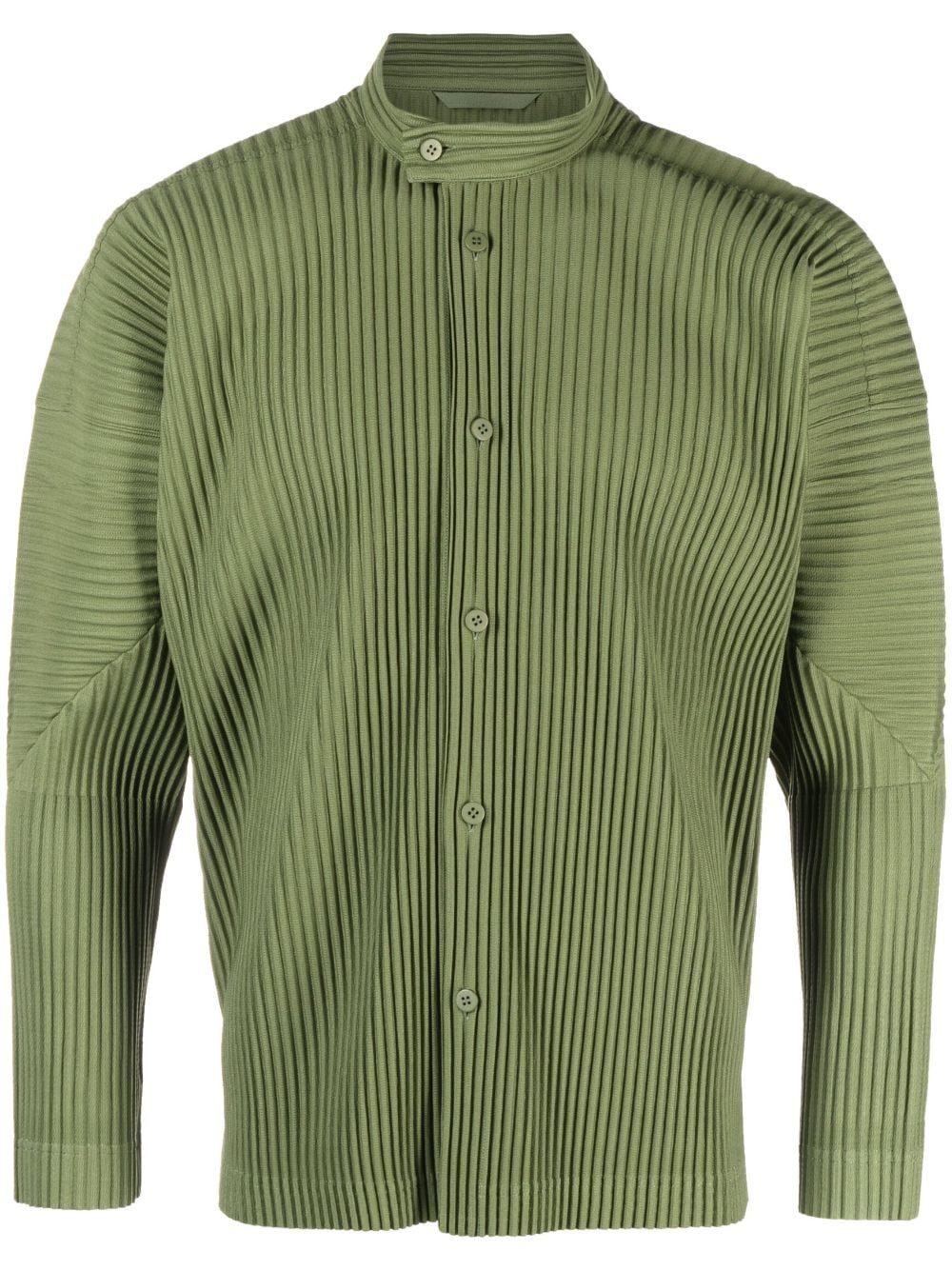 Homme Plissé Issey Miyake plissé long-sleeve buttoned shirt - Green von Homme Plissé Issey Miyake