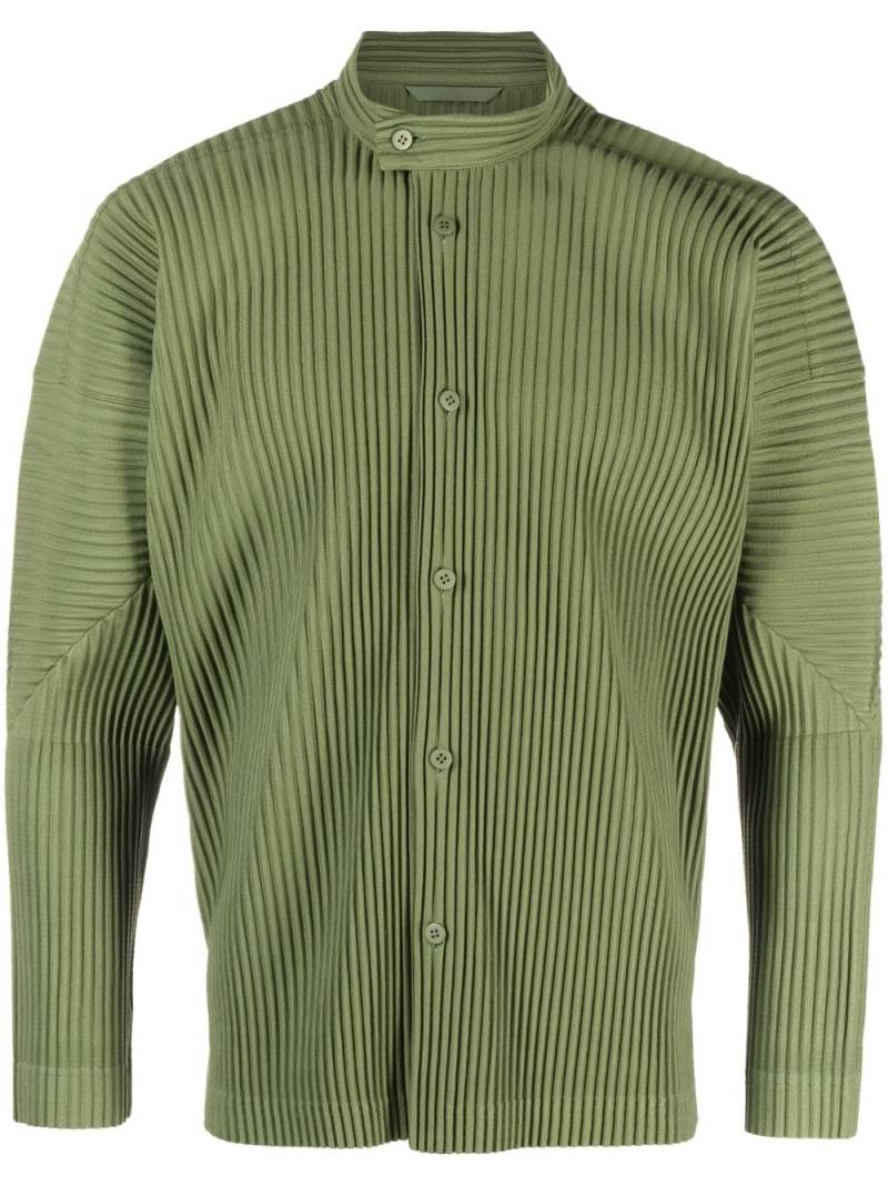 Homme Plissé Issey Miyake plissé long-sleeve buttoned shirt - Green von Homme Plissé Issey Miyake