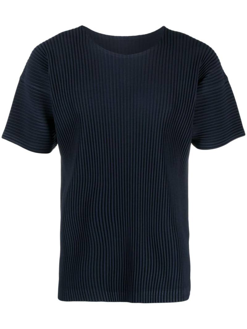 Homme Plissé Issey Miyake ribbed-effect T-shirt - Blue von Homme Plissé Issey Miyake