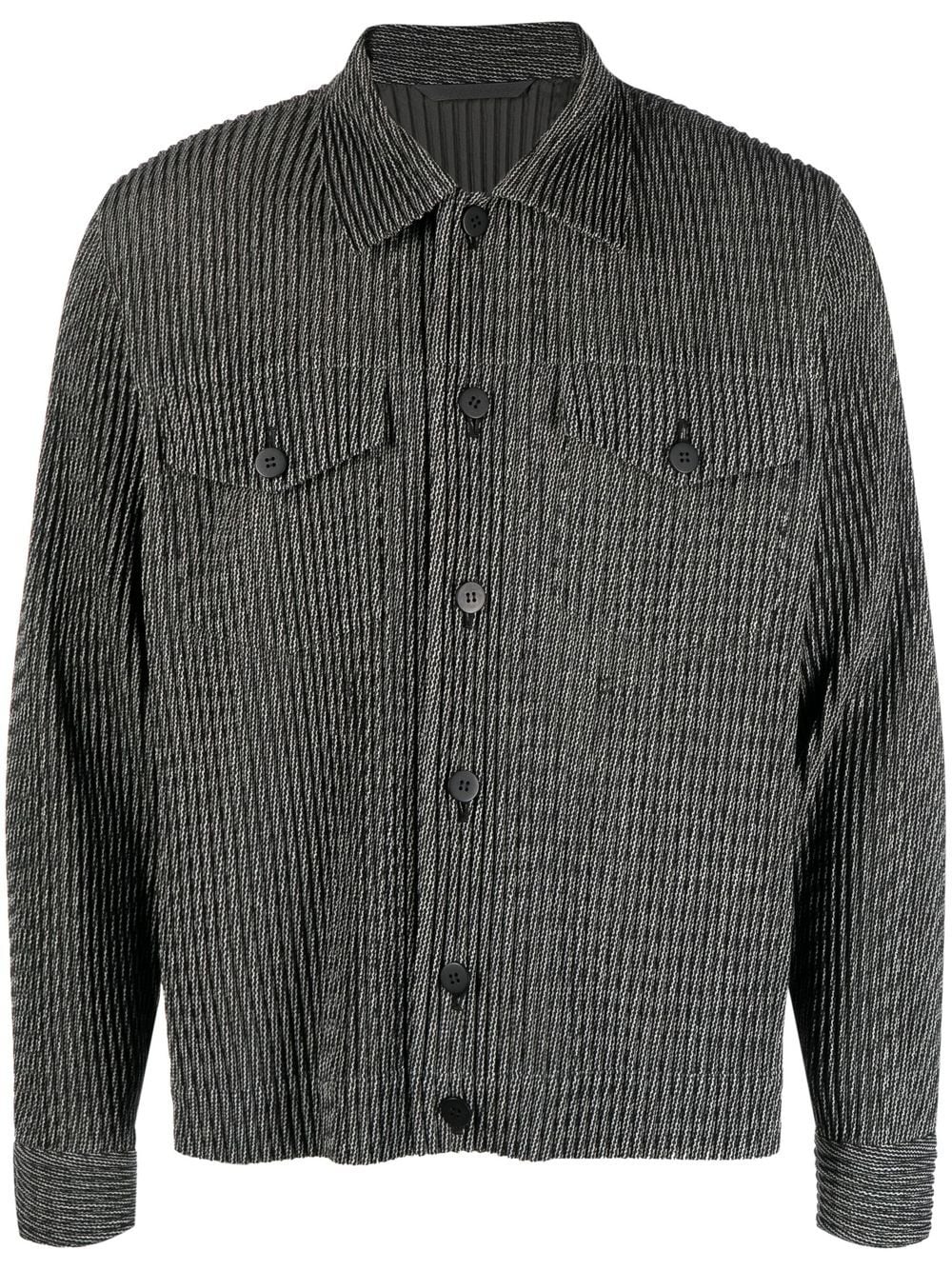 Homme Plissé Issey Miyake ribbed long-sleeve shirt - Black von Homme Plissé Issey Miyake